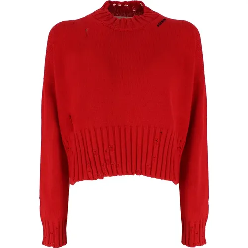 Distressed Cropped Sweater - RTW , female, Sizes: S - Marni - Modalova