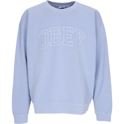 Lightweight Crewneck Sweatshirt Pigment Hydrangea , male, Sizes: M, S, L, XS, XL - Obey - Modalova