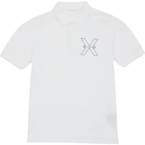 Logo Polo Shirt Kurzarm Knopf , Herren, Größe: S - John Richmond - Modalova