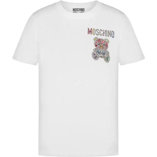 T-shirt and Polo with Logo Print , female, Sizes: M - Moschino - Modalova