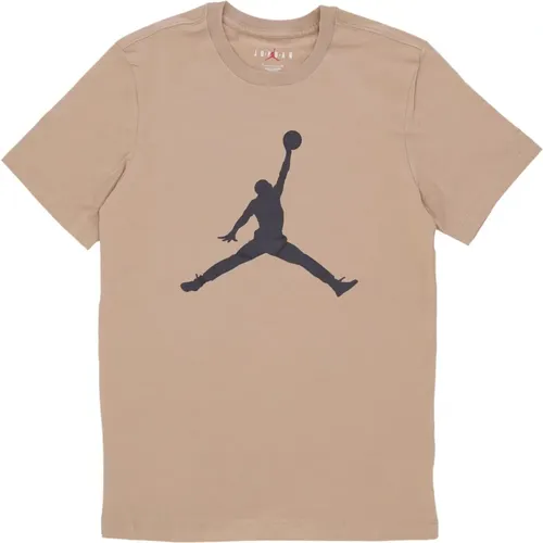 Jumpman Crew T-shirt British Khaki/Schwarz , Herren, Größe: 2XL - Jordan - Modalova