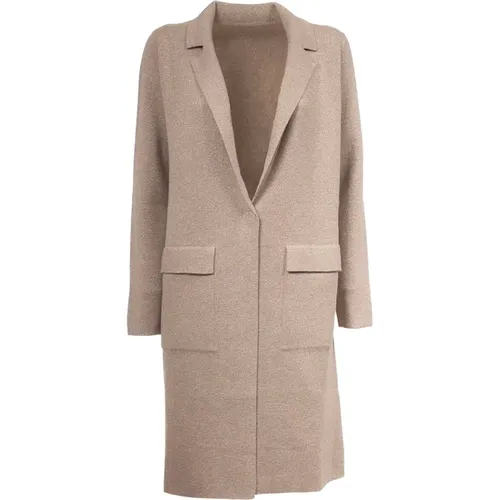 Long Reversible Wool Coat , female, Sizes: XS - Le Tricot Perugia - Modalova
