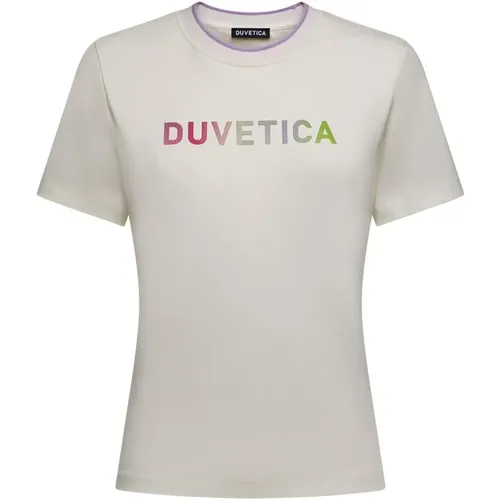 Bunte Logo T-Shirt für Frauen - duvetica - Modalova