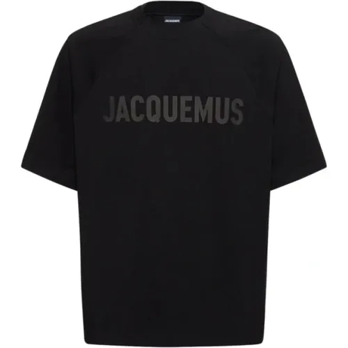 Schwarzes Typo T-Shirt Oversize Rundhals , Herren, Größe: M - Jacquemus - Modalova