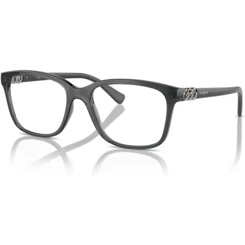 Transparent Grey Eyewear Frames,Striped Dark Havana Eyewear Frames - Vogue - Modalova