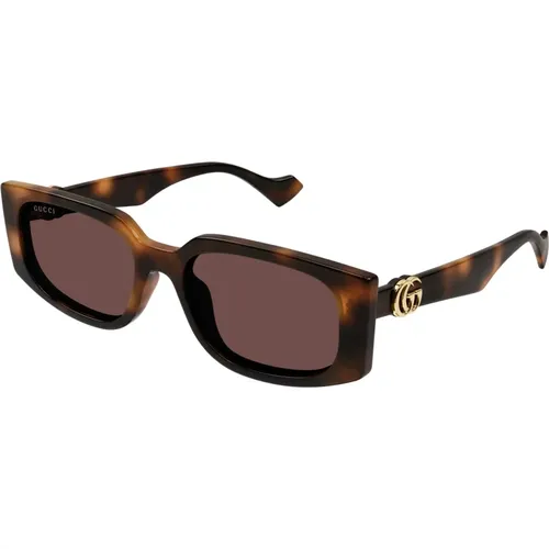 Havana Gold/ Sunglasses , female, Sizes: 55 MM - Gucci - Modalova