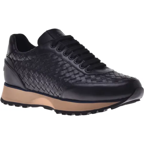 Lace-up in woven leather , male, Sizes: 7 1/2 UK, 5 UK, 7 UK, 8 1/2 UK, 9 UK, 8 UK, 6 UK, 9 1/2 UK, 11 UK, 10 UK - Baldinini - Modalova