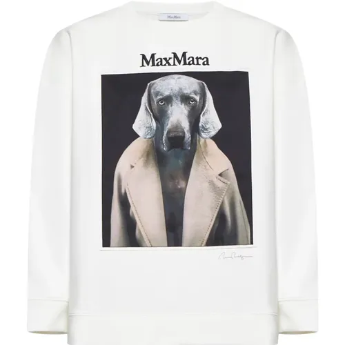 Ivory Baumwollmisch-Sweatshirt - Max Mara - Modalova