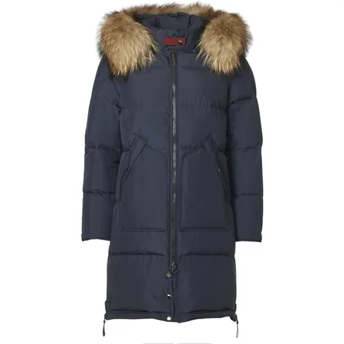 Funktionale Daunenjacke mit Echtem Pelzkragen , Damen, Größe: XL - Danwear - Modalova