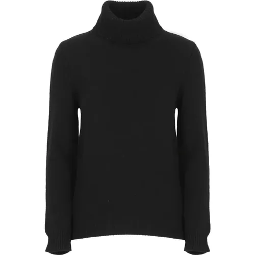 Schwarzer Kaschmirwolle Hochhals Pullover , Damen, Größe: XS - Kangra - Modalova