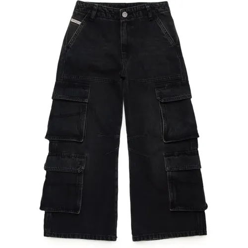 Schwarze Straight Jeans - D-Sire Cargo - Diesel - Modalova