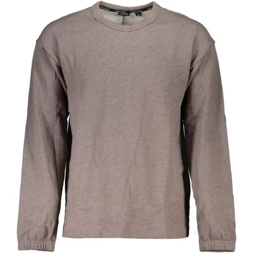 Brushed Cotton Logo Sweatshirt , male, Sizes: XL, M, L, S, 2XL - Calvin Klein - Modalova