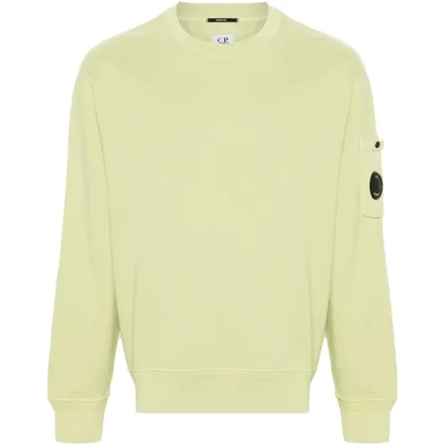 Diagonal Fleece` `Lens` Crew-Neck Sweatshirt , male, Sizes: 2XL, XL, L, M - C.P. Company - Modalova