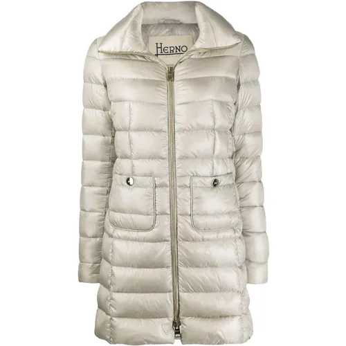 Grey Puffer Style Coat , female, Sizes: S, 2XS, L, XL, M, XS - Herno - Modalova