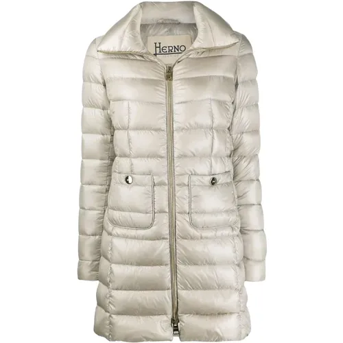 Grey Puffer Style Coat , female, Sizes: S, M, XS - Herno - Modalova