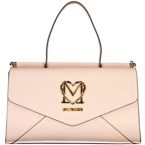 Rosa Polyethylen Handtasche mit Verstellbarem Riemen , Damen, Größe: ONE Size - Love Moschino - Modalova