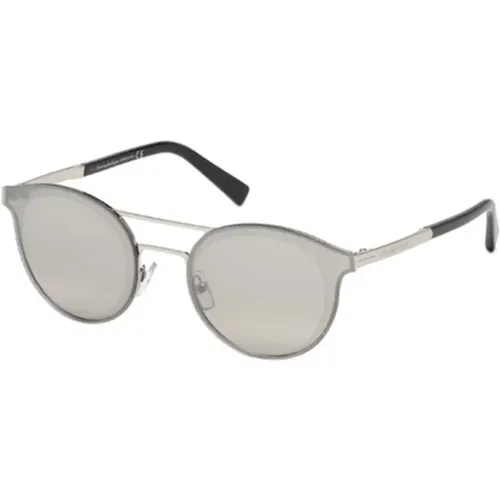 Ez0085 Sunglasses, Shiny Palladium/Grey - Ermenegildo Zegna - Modalova