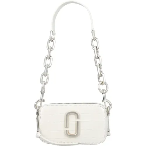 Cotton Handbag with Croc-Embossed Snapshot , female, Sizes: ONE SIZE - Marc Jacobs - Modalova