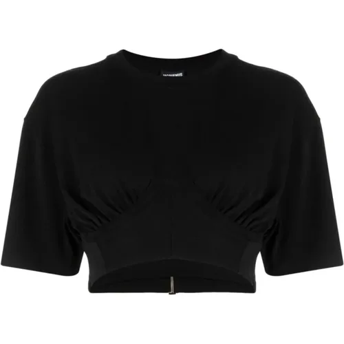 Draped Detailing Crew Neck T-shirt , female, Sizes: L, M, XS - Jacquemus - Modalova