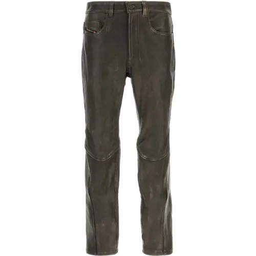 Braune Ledermodenhose Diesel - Diesel - Modalova