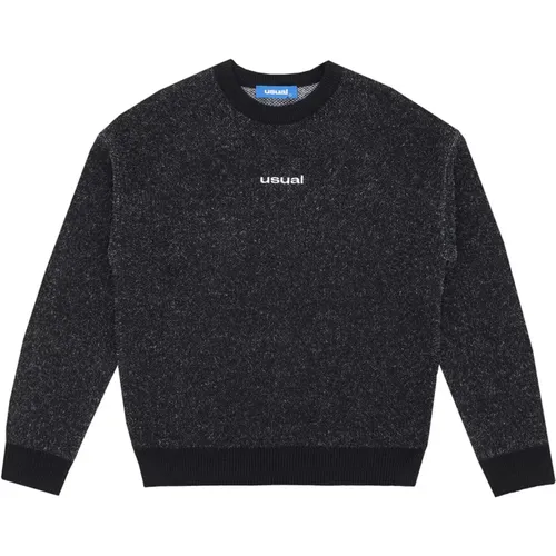 Logo Crew Sweater in Schwarz , Herren, Größe: M - Usual - Modalova