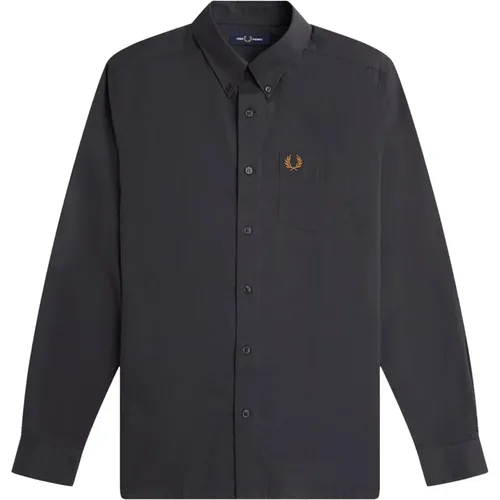 Anker Graues Button-Down-Hemd , Herren, Größe: L - Fred Perry - Modalova