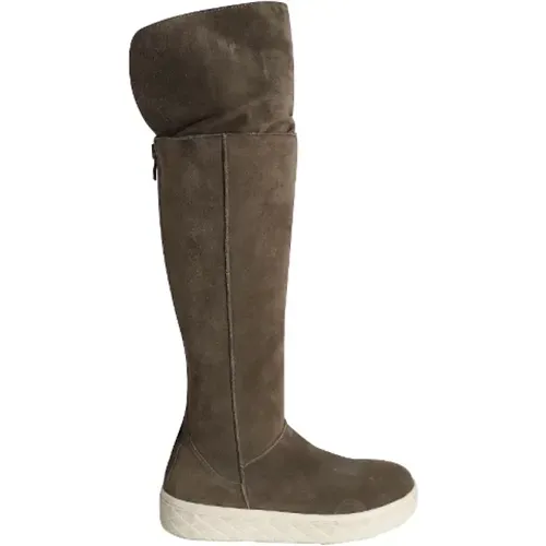 Pre-owned Suede boots , female, Sizes: 2 UK - Moncler Pre-owned - Modalova