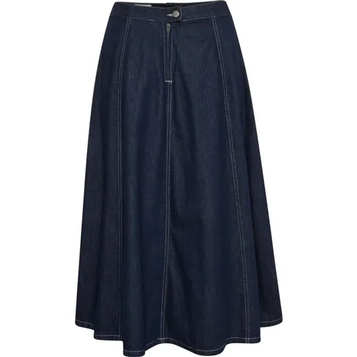 Classic Denim A-Line Skirt , female, Sizes: S - My Essential Wardrobe - Modalova