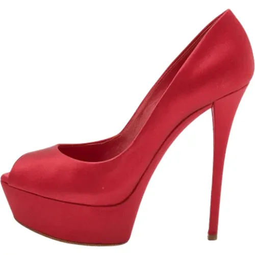 Pre-owned Satin heels , Damen, Größe: 37 1/2 EU - Casadei Pre-owned - Modalova