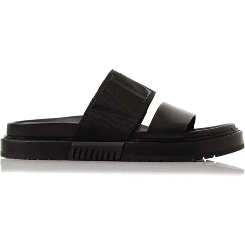 Leather Slip-On Sandals , male, Sizes: 5 1/2 UK - Valentino Garavani - Modalova