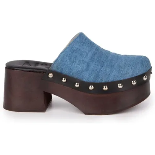 Stilvolle Bicolore Clogs , Damen, Größe: 38 EU - N21 - Modalova