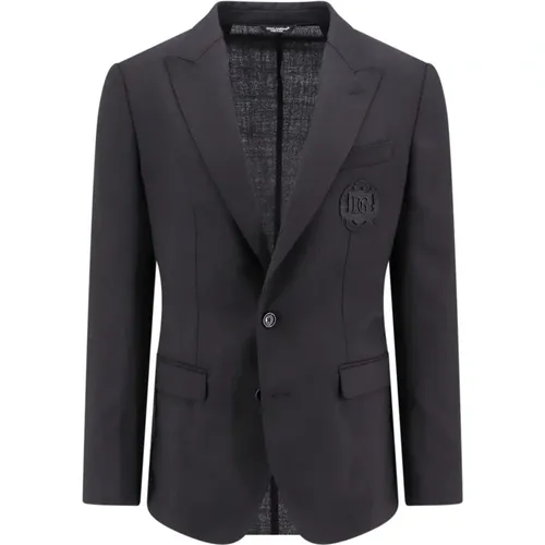 Wool Blazer with Peak Lapel , male, Sizes: 2XL, XL, L - Dolce & Gabbana - Modalova