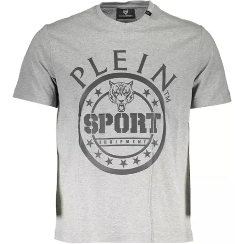 Sportliches Graues Baumwoll-T-Shirt - Plein Sport - Modalova