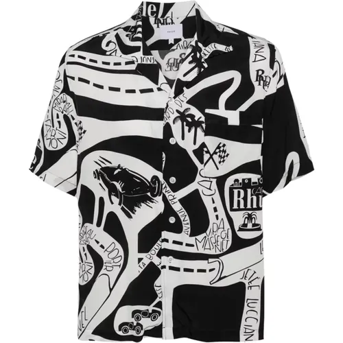 Silk Road Shirt , male, Sizes: L, M - Rhude - Modalova