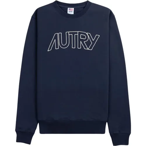 Icon Sweater with White Embroidered Logo , male, Sizes: XL - Autry - Modalova