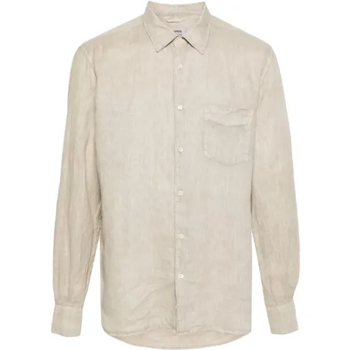 Linen Classic Button-Up Shirt , male, Sizes: L, XL, 3XL, 2XL - Aspesi - Modalova