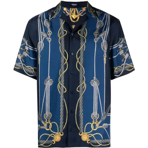 Nautical Print Shirt , male, Sizes: M - Versace - Modalova