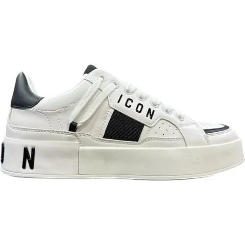 Weißer und Schwarzer Logo-Sneaker , Herren, Größe: 42 EU - Icon Denim - Modalova