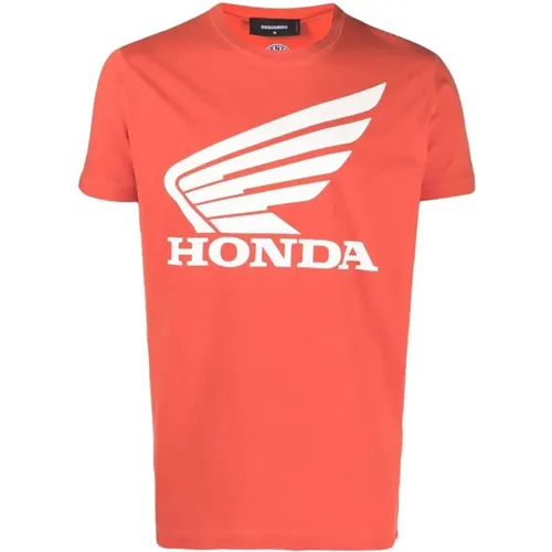 Honda Logo Print T-Shirt , male, Sizes: M - Dsquared2 - Modalova