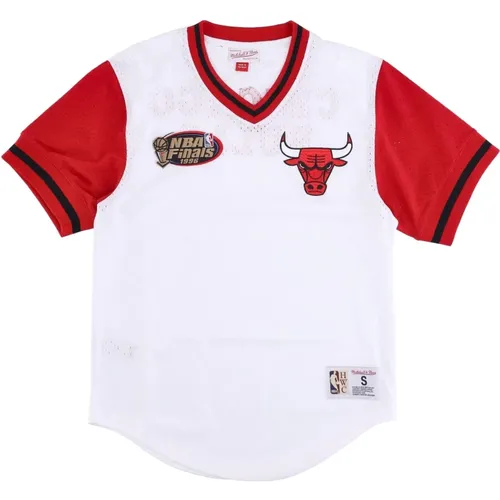 Chicago Bulls Mesh V-neck Jersey , male, Sizes: XL - Mitchell & Ness - Modalova