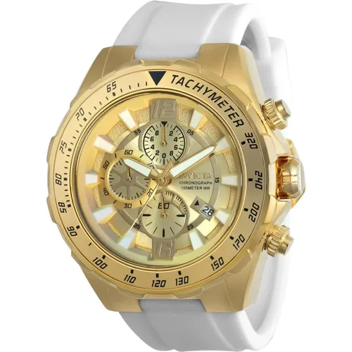 Aviator Quartz Watch - Gold Dial , male, Sizes: ONE SIZE - Invicta Watches - Modalova