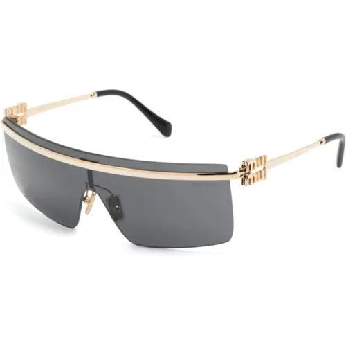 Gold Sunglasses with Original Case , female, Sizes: 42 MM - Miu Miu - Modalova