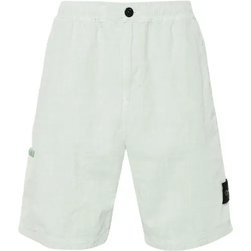 Linen Nylon Bermuda Shorts Comfort Fit , male, Sizes: W33 - Stone Island - Modalova
