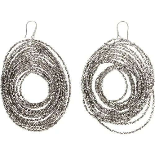 Grey Earrings for Women , female, Sizes: ONE SIZE - BRUNELLO CUCINELLI - Modalova