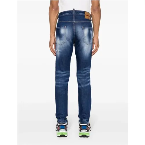 Zerrissene Slim-Fit Jeans , Herren, Größe: L - Dsquared2 - Modalova