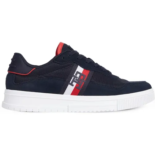 Supercup Mix Leder Sneakers , Herren, Größe: 40 EU - Tommy Hilfiger - Modalova