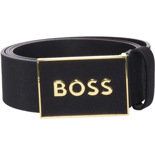 Iconic Gold Leather Belt Men , male, Sizes: 80 CM, 90 CM - Boss - Modalova