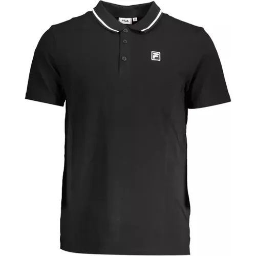 Schwarzes Polo-Shirt , Herren, Größe: L - Fila - Modalova