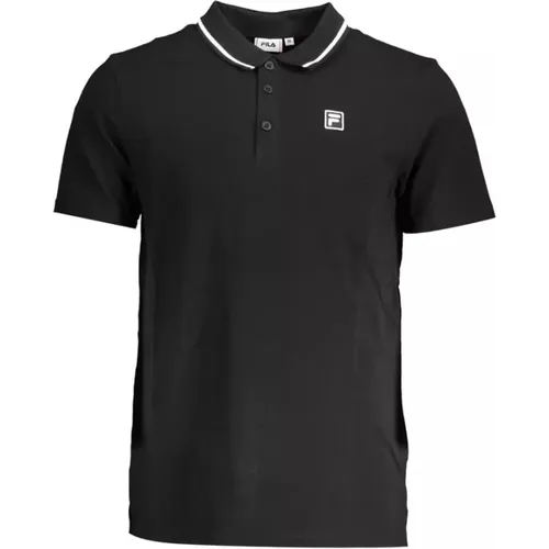 Schwarzes Polo-Shirt , Herren, Größe: M - Fila - Modalova