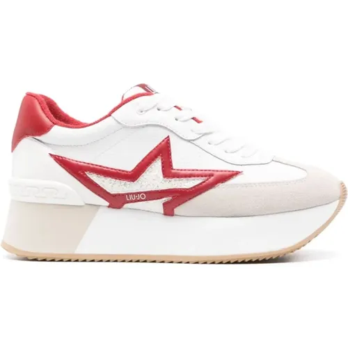 Flash Dreamy Glitter Sneakers Weiß Rot , Damen, Größe: 40 EU - Liu Jo - Modalova